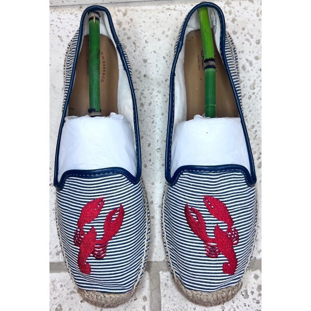 G.H. Bass & Co. Jenna Critter Lobster Crawfish Flats Red Blue Espadrilles Sz 9